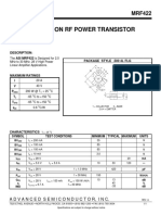 NPN Silicon RF Power Transistor: Description: Asi Mrf422 Package Style .500 4L FLG