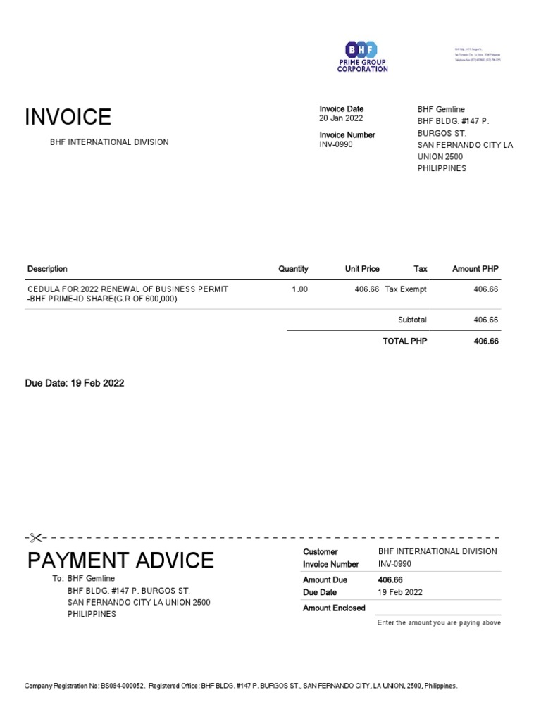 Invoice INV-0990 | PDF | Finance & Money Management