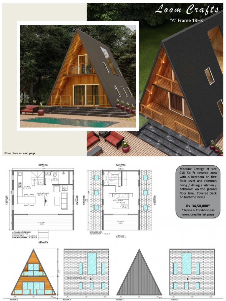 A' Frame 1BHK (Layouts \u0026 Costings) | PDF | Wall | Flooring, image size:768x1024