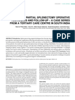 Open Partial Splenectomy Operative Techniques and Follow-Up - A Case Series From A Tertiary Care Centre in South India