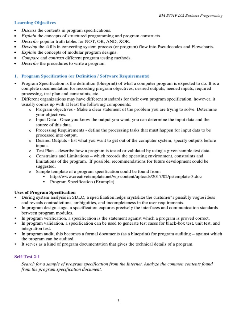 Business Programming Concepts Overview | PDF | Modular Programming ...