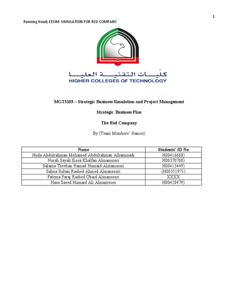 Red Cesim Business Case Simulation Fin PDF Marketing Statement