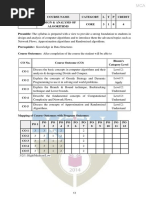 20MCA203 Design & Analysis of Algorithms Core 3 1 0 4: 3/2/1: High/Medium/Low