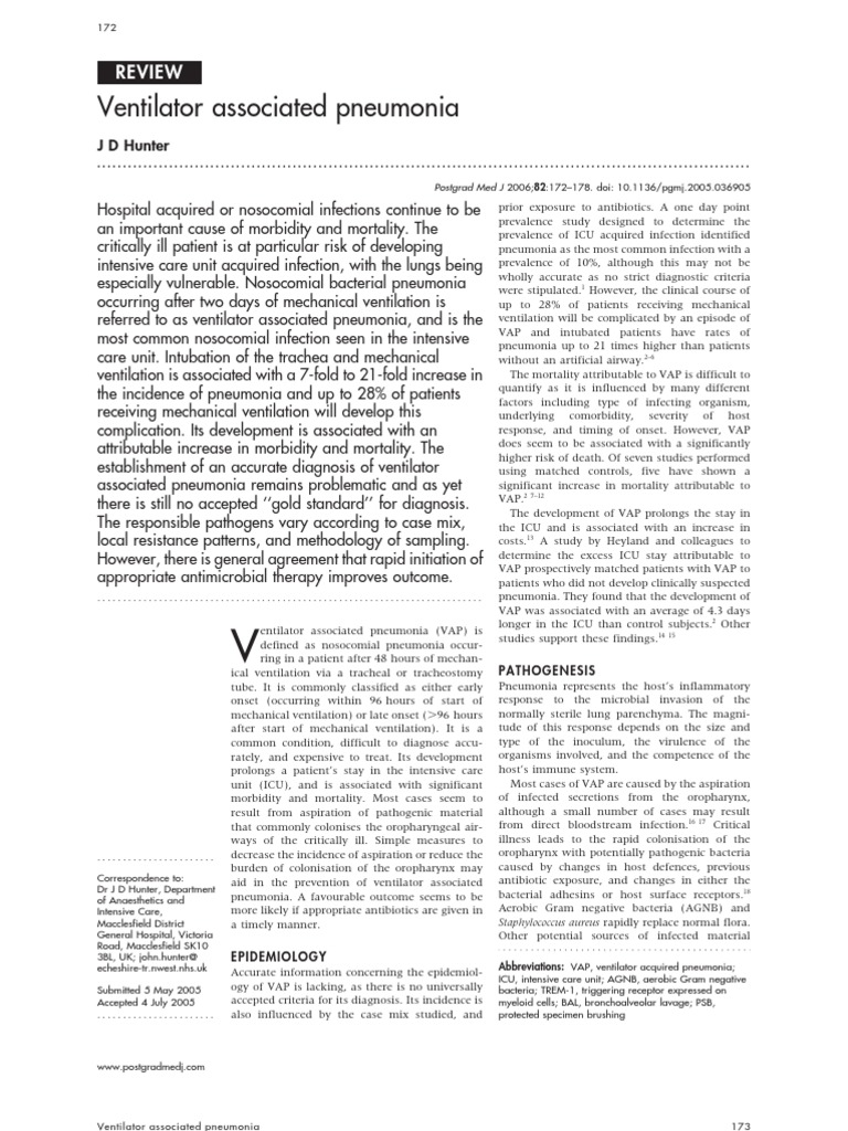 Understanding Ventilator Associated Pneumonia | PDF | Pneumonia ...