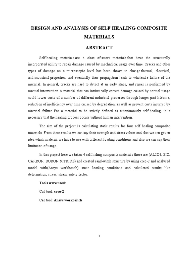Self Healing Composite Materials PDF Finite Element Method Deformation (Engineering)