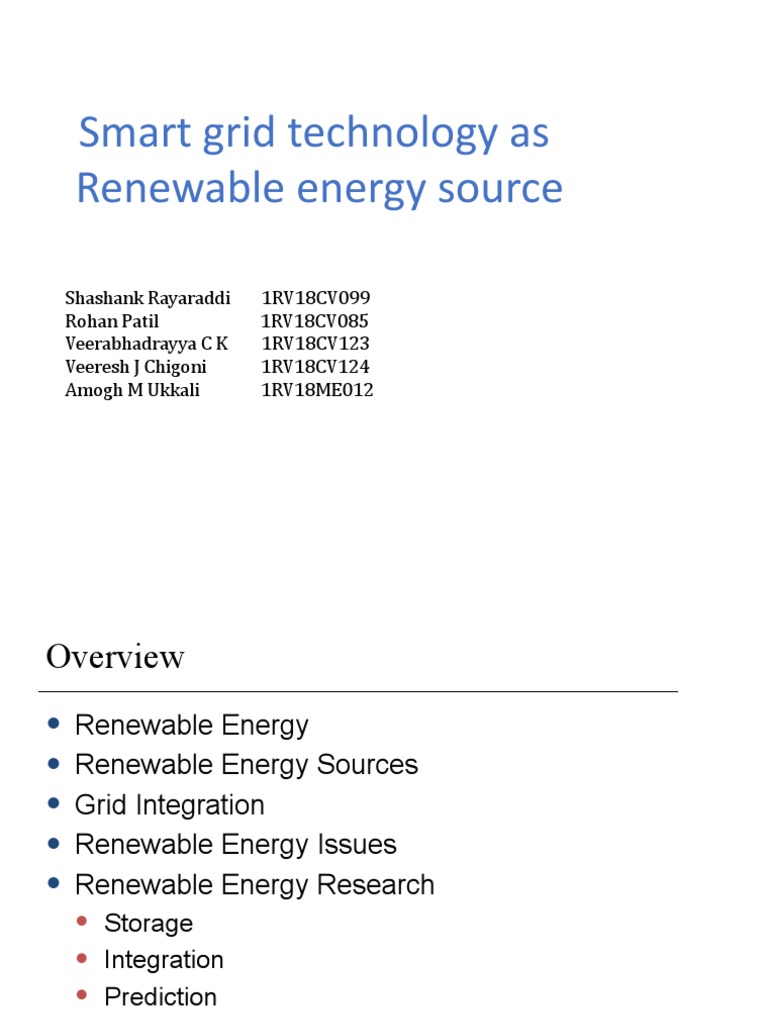 Smart Grid Integration of Renewable Energy | PDF | Electrical Grid ...