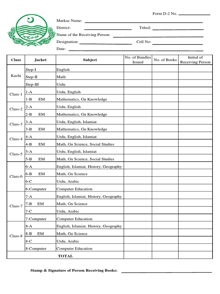 Form D2 D3 D4 For Books by MALIK NAVEED - PDF Version 1 | Download Free ...