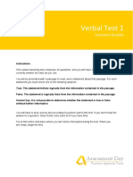 Verbal Test 1: Assessment Day