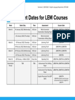 LEM07X4 Assessment Dates - Semester 2, 2021 - 2022