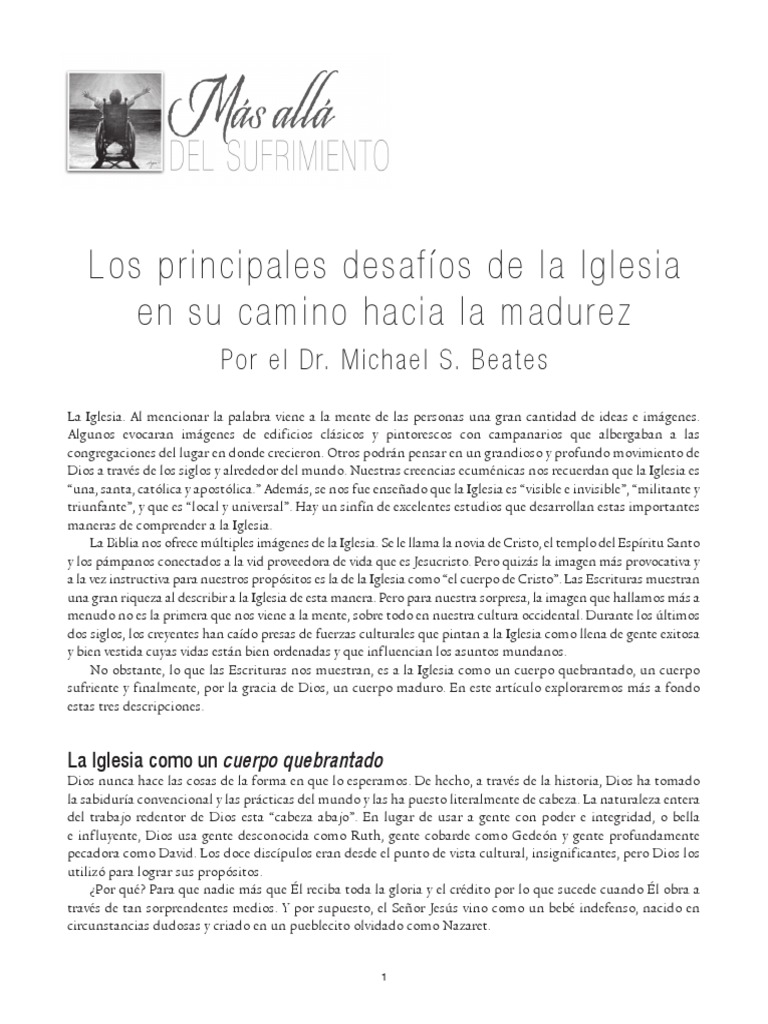 Los Principales Desafios de La Iglesia en Su Camino Hacia La Madurez ...
