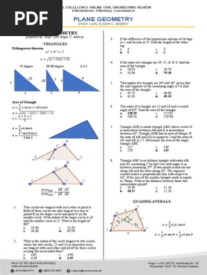 MSTE 3.0 PLANE GEOMETRY HAND OUTS