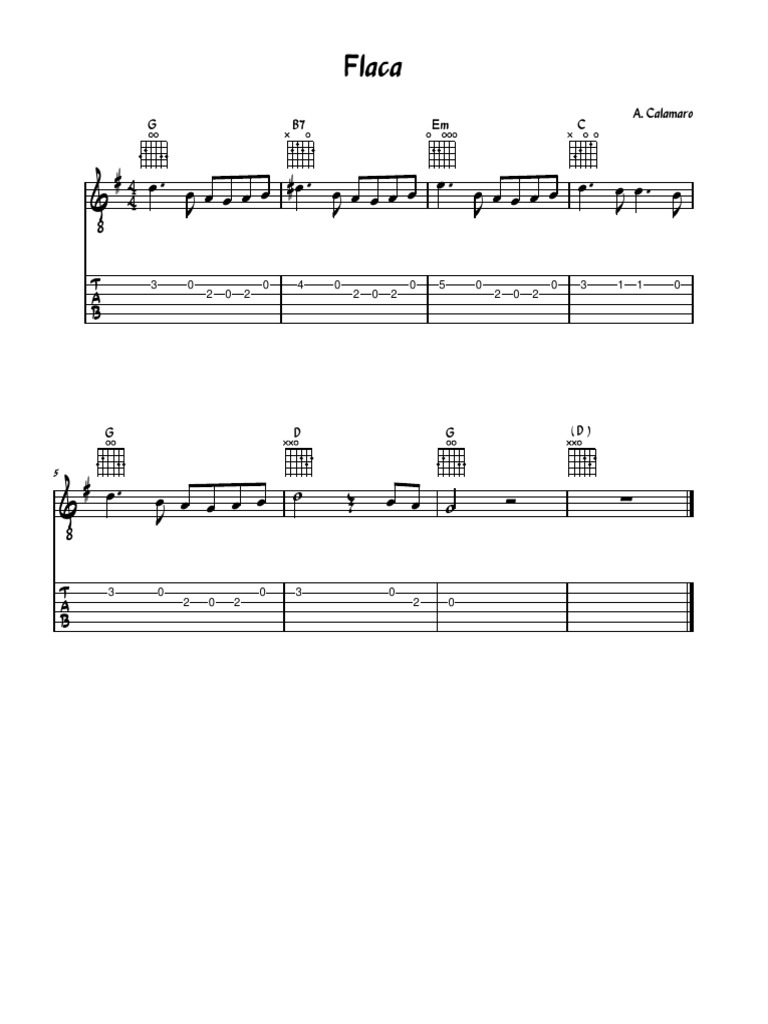 Flaca Andres Calamaro Guitarra | PDF