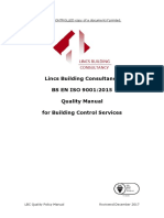 Lincs Building Consultancy BS EN ISO 9001:2015 Quality Manual For Building Control Services