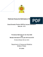 National Accounts Estimates of Sri Lanka: Department of Census and Statistics