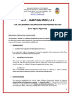 Self - Learning Module 2: Law Enforcement Organization and Administration (Inter Agency Approach)