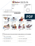 Worksheet: What Can You / They / He / She Do?