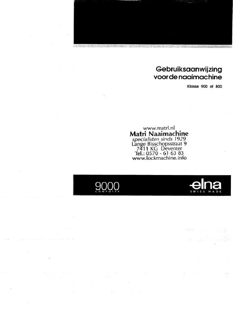 Elna 9000 Computer NL PDF