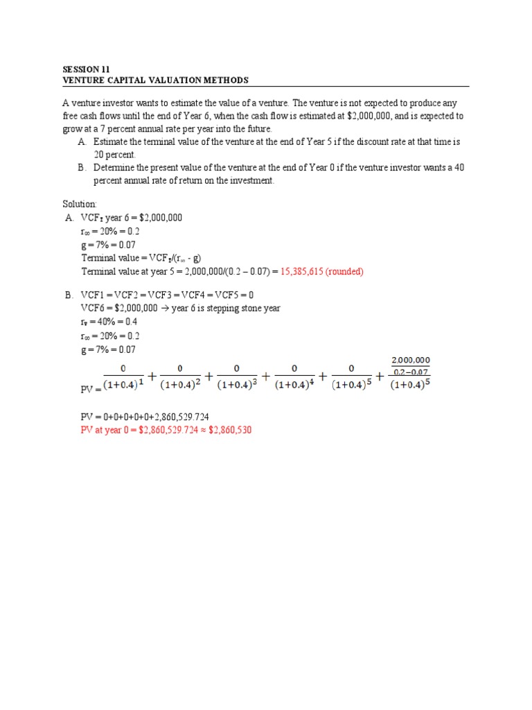 Venture Capital Valuation Guide | PDF | Valuation (Finance) | Corporate ...