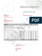Insurance Receipt Format