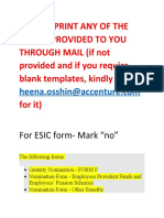 Do Not Print Any of The Forms Provided To You Through Mail (If Not Provided and If You Require Blank Templates, Kindly Mail For It)