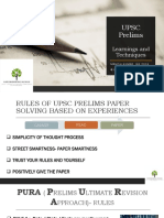 UPSC Prelims Learnings and Techniques: Rules of UPSC Prelims Paper Solving Based on Experiences