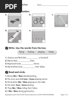 Listen and Number.: Level 2 Unit 2 Unit Test