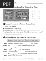 Look and Listen. Circle T For True or F For False.: Level 2 Unit 4 Unit Test