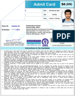 Instructions To The Candidate: Examination Centre: Centre Code: 6516 ID Number: Photo ID