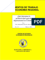 A181 - DTSER - 19 - Galvis, Luis Armando (2001) - Qué Determina La Productividad Agrícola Departamental en Colombia