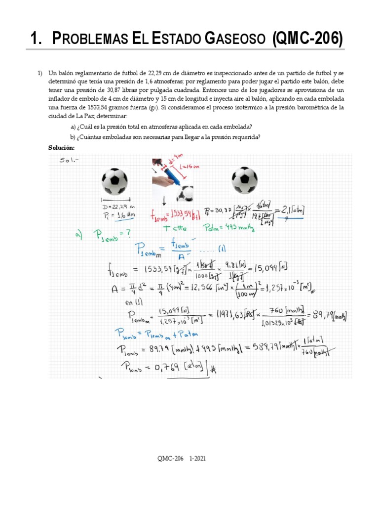 Problemas de Gases Ideales y Reales | PDF | Ciencia y matemáticas ...