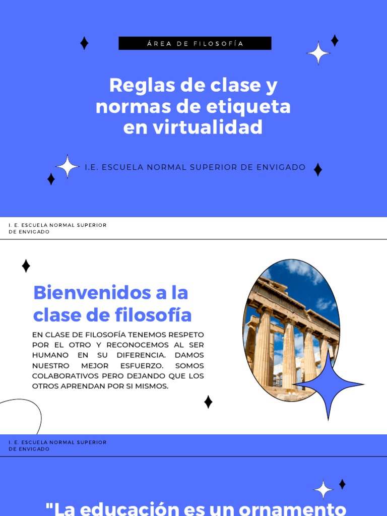 Reglas de Clase y Normas de Etiqueta en Presencialidad y Virtualidad ...