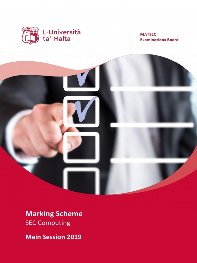 Marking Scheme: SEC Computing | Download Free PDF | Computer Data ...