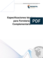 Especificaciones Técnicas de Ferretería Complementaria Rev004