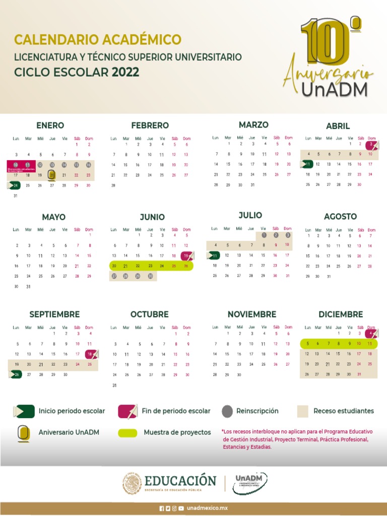 Calendario Academico TSU PDF