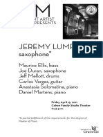 Jeremy Lumpkin Saxophone Jeremy Lumpkin Saxophone : Student Artist Series Presents Student Artist Series Presents
