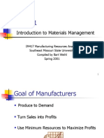 Introduction To Materials Management