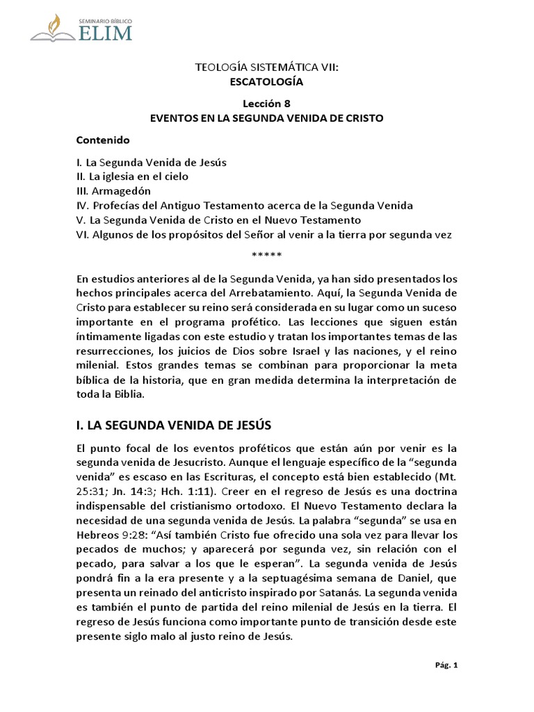 Eventos de la Segunda Venida de Cristo | PDF | Jesús | Evangelio de Mateo