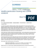 Where in The World Is ? FTC Challenges Stealthy Geolocation Tracking and COPPA Violations - Federal Trade Commission