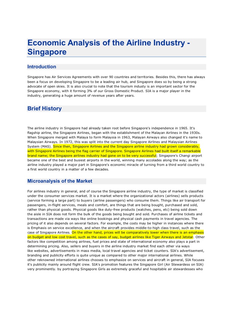 Economic Analysis of The Airline Industry | PDF | Airlines | Low Cost ...
