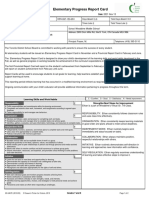 Elementary Progress Report Card: (Space For Board Information)