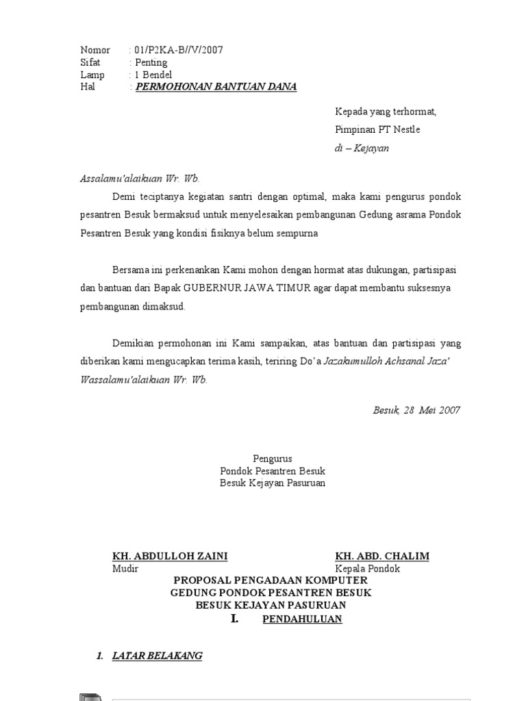 Proposal Bantuan Komputer