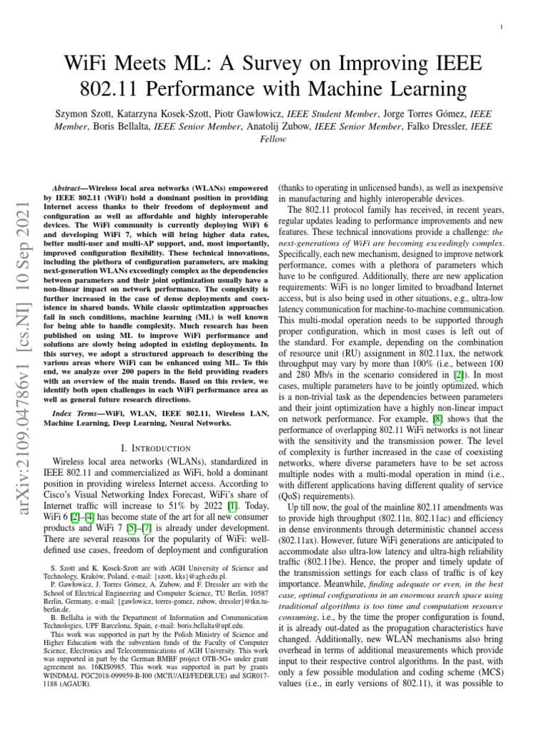 Enhancing WiFi 6 with Machine Learning | PDF | Wi Fi | Computer Network