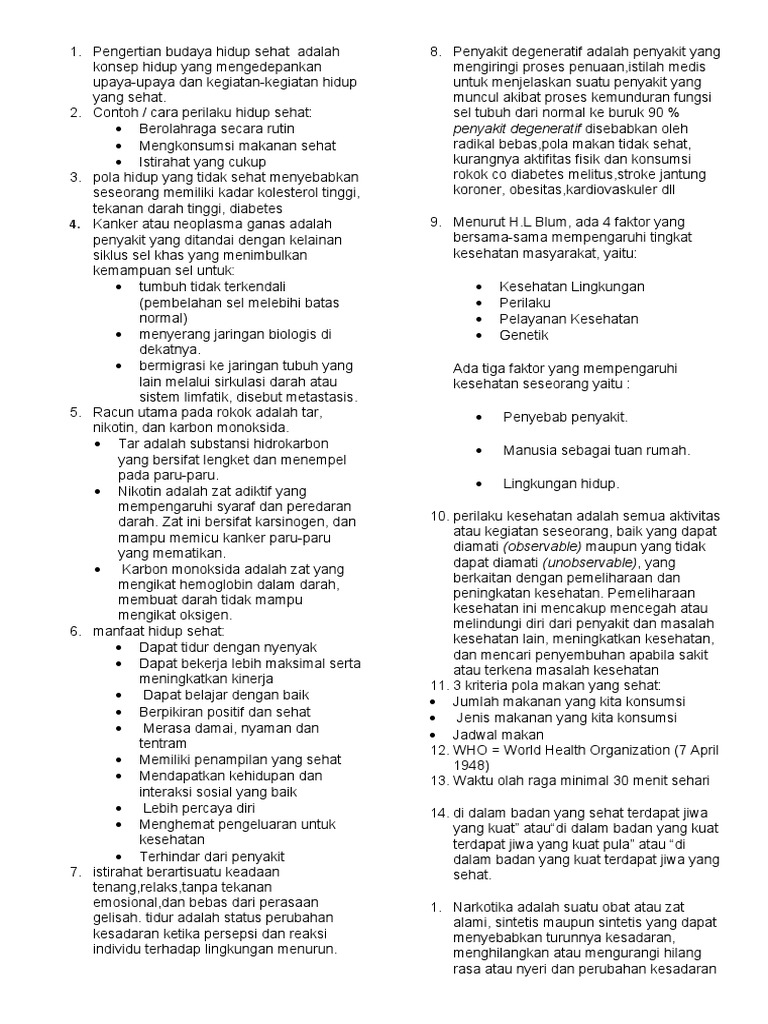 Pengertian Budaya Hidup Sehat