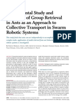 Experimental Study and Modeling of Group Retrieval in Ants As An Approach To Collective Transport in Swarm Robotic Systems