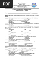 Accountancy, Business and Management Summative Test (2 Quarter)