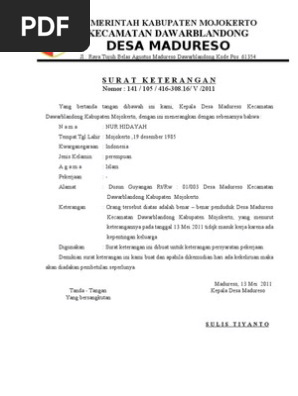 Contoh Surat Keterangan Sakit Jiwa
