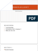 Business Plan Layout: Guide Questions