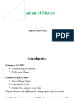 Valuation of Shares: Abhinav Rajverma