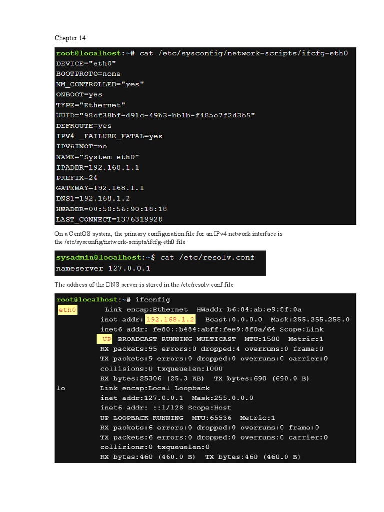 On A Centos System, The Primary Configuration File For An Ipv4 Network
