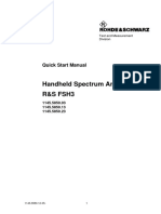 Handheld Spectrum Analyzer R&S Fsh3: Quick Start Manual